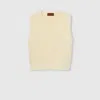 Gucci Fine Gg Cotton Sleeveless Top In Yellow