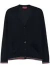 Gucci Women Long Sleeve V-neck Cardigan In Blue
