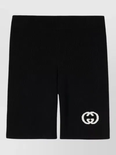 Gucci Fine Rib Knit Shorts Contrast Piping