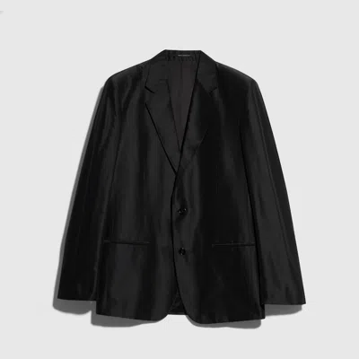 Gucci Fine Silk Faille Jacket In Black