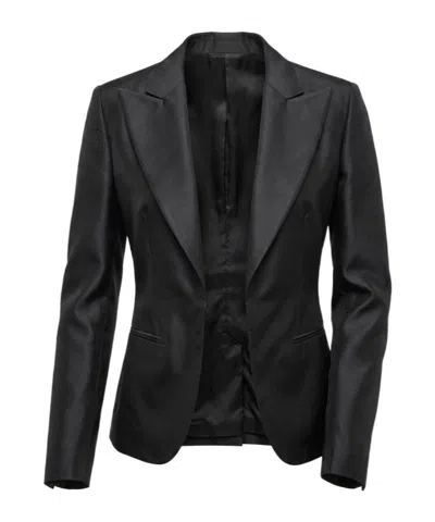 Gucci Fine Silk Faille Jacket In Black
