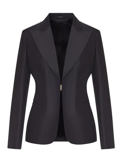 Gucci Fine Silk Faille Jacket In Black