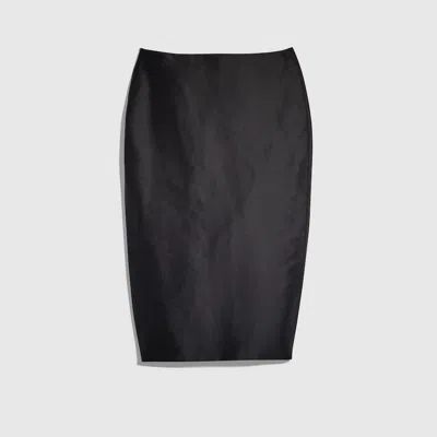 Gucci Fine Silk Faille Midi Skirt In Black