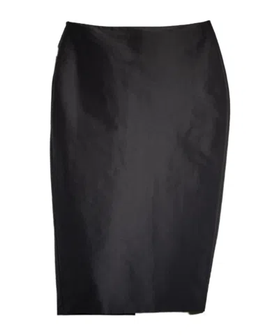 Gucci Fine Silk Faille Midi Skirt In Black