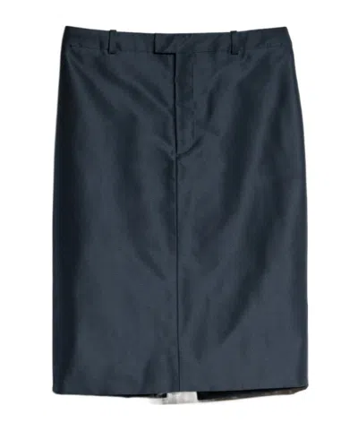 Gucci Fine Silk Faille Skirt In Blue