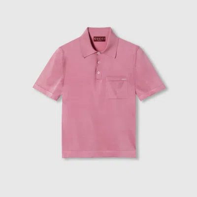 GUCCI GUCCI POLOSHIRT AUS FEINEM SEIDENSTRICK MIT INTARSIE