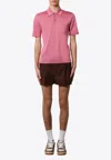 Gucci Pink Polo Shirt With Chest Pocket And Embroidered Logo On The Front In Fine Silk Knit Man