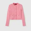 Gucci Fine Viscose Jacquard Cardigan In Pink