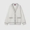 Gucci Incrocio Gg Ribbed-knit Cardigan In White