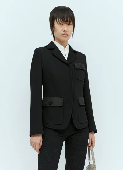 Gucci Fine Wool Crepe Jacket In Black