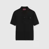 Gucci Fine Wool Knit Polo Top With Intarsia