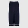 Gucci Elastic Waist Casual Pants In Blue