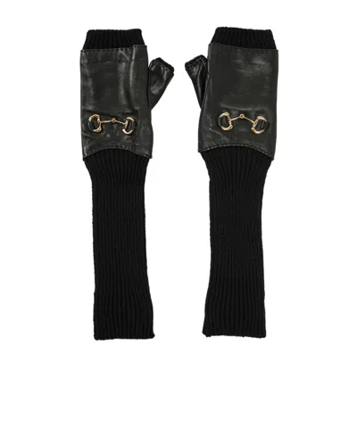 Gucci Fingerless Gloves In Black