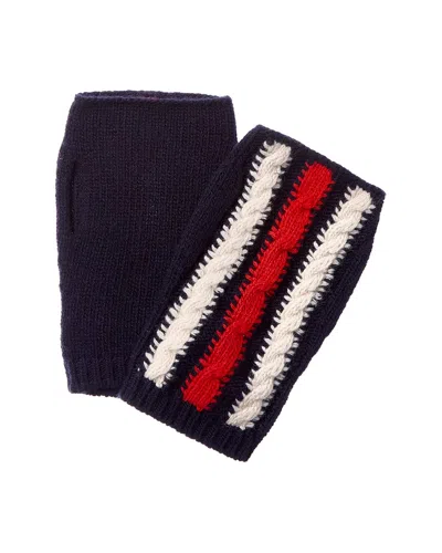 Gucci Fingerless Wool Gloves In Blue