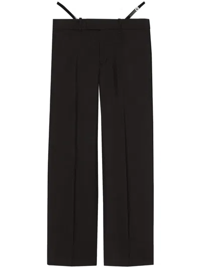 Gucci Fitted Wool Trousers For Women In Black