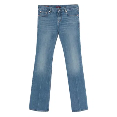 Gucci Logo Patch Denim Jeans In Blue