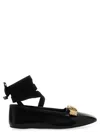 Gucci Logo-plaque Leather Ballerina Shoes In Black