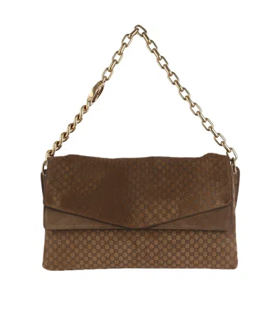 Gucci Flap-over Shoulder Bag In Brown