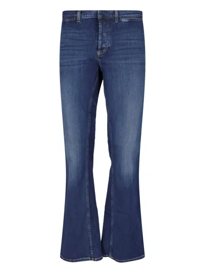 Gucci Flared Jeans "web" In Blue