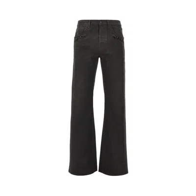Gucci Flared Jeans With Horsebit Details In Black