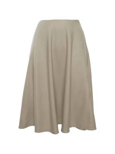 Pre-owned Gucci Flared Midi Skirt In Neutral