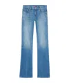 Gucci Flared Stretch Cotton Denim Pants In Blue
