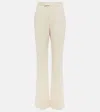 Gucci Flared Wool Crêpe Pants In Raw Ivory