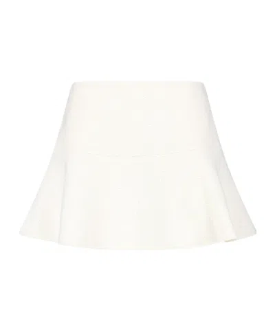 Gucci Flared Wool Mini Skirt In White