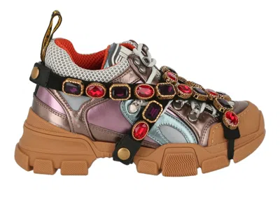 Pre-owned Gucci Flashtrek Crystal Metalic (women's) Sneakers