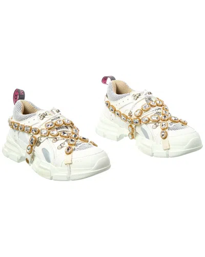 GUCCI GUCCI FLASHTREK LEATHER & MESH SNEAKER (AUTHENTIC PRE-LOVED)