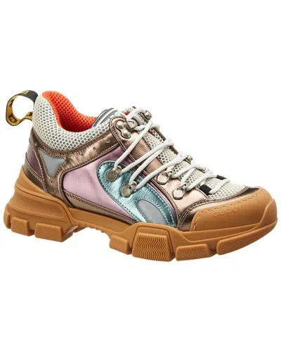 Gucci Flashtrek Leather Sneaker In Gold