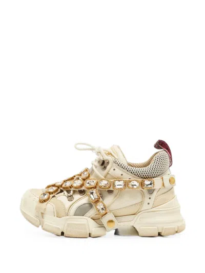 Pre-owned Gucci Flashtrek Sneakers In Neutral