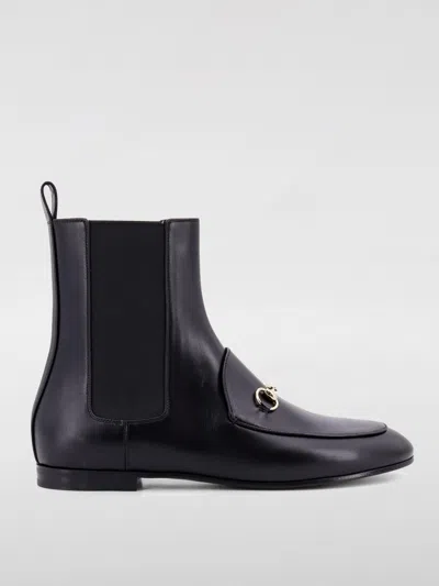 Gucci Jordaan Leather Ankle Boots In Black