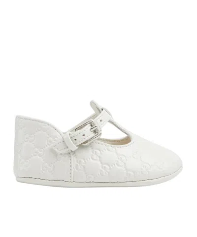 Gucci Flat Ballet Shoes In White