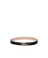 Gucci Flat Marmont Belt In Black