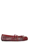 Gucci Flat Mesh Ballerinas In Red