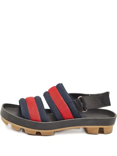 Pre-owned Gucci Flat Sandals In Blue