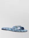 Gucci Flat Sandals Open Toe Patterned Fabric Hardware In Multi
