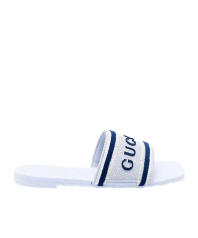 Gucci Flat Sandals In White