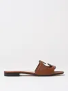 Gucci Flat Sandals Woman Brown In Cuir
