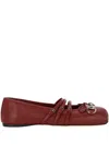 Gucci Ballet Flats In Rosso Ancora With Horsebit Women In Burgundy