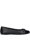 Gucci Double G Leather Ballet Flat In Black