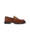 Gucci Men Brown Suede Loafers In Brown