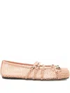 Gucci Strappy Ballerina Shoes Square Toe In Multi