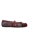 Gucci Net Nappa Triple-strap Horsebit Ballerina Flats In Red