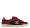 Gucci Velvet Sneakers With Nylon Insert And Suede In Red