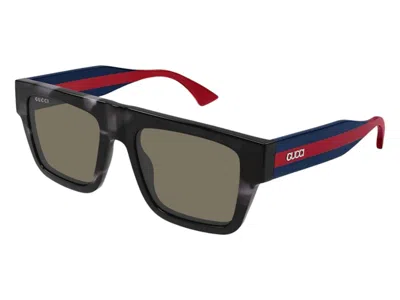Pre-owned Gucci Flat Top Sunglasses In Black Brown (gg1868s/004/53)