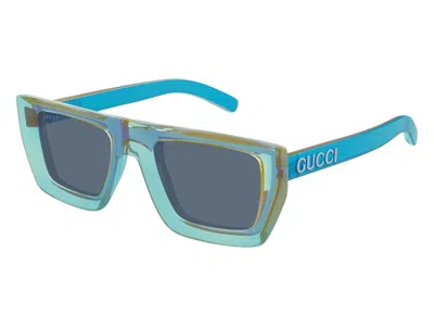 Pre-owned Gucci Flat Top Sunglasses In Blue (gg1723s/003/51)