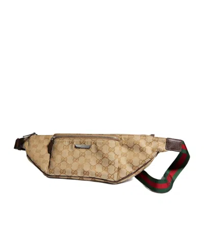 Gucci Flatpack Large Belt Bag In Sand/dark Brown