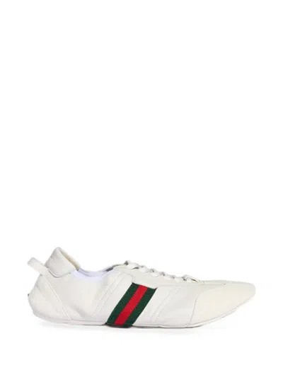 Gucci Flex Suede-trimmed Leather Sneakers In White